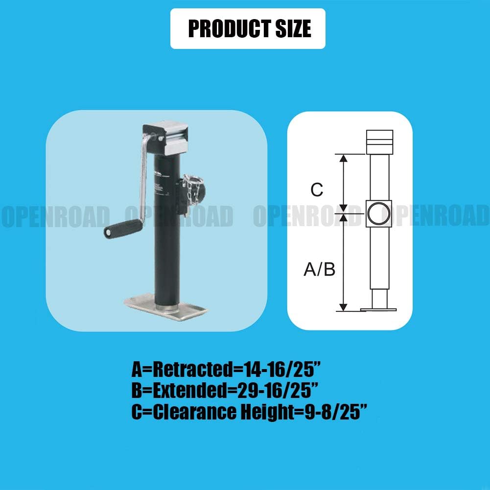 Stainless Steel Swivel Trailer Jack, 2000 lbs, 15 Inches, Pack of 2 M9687