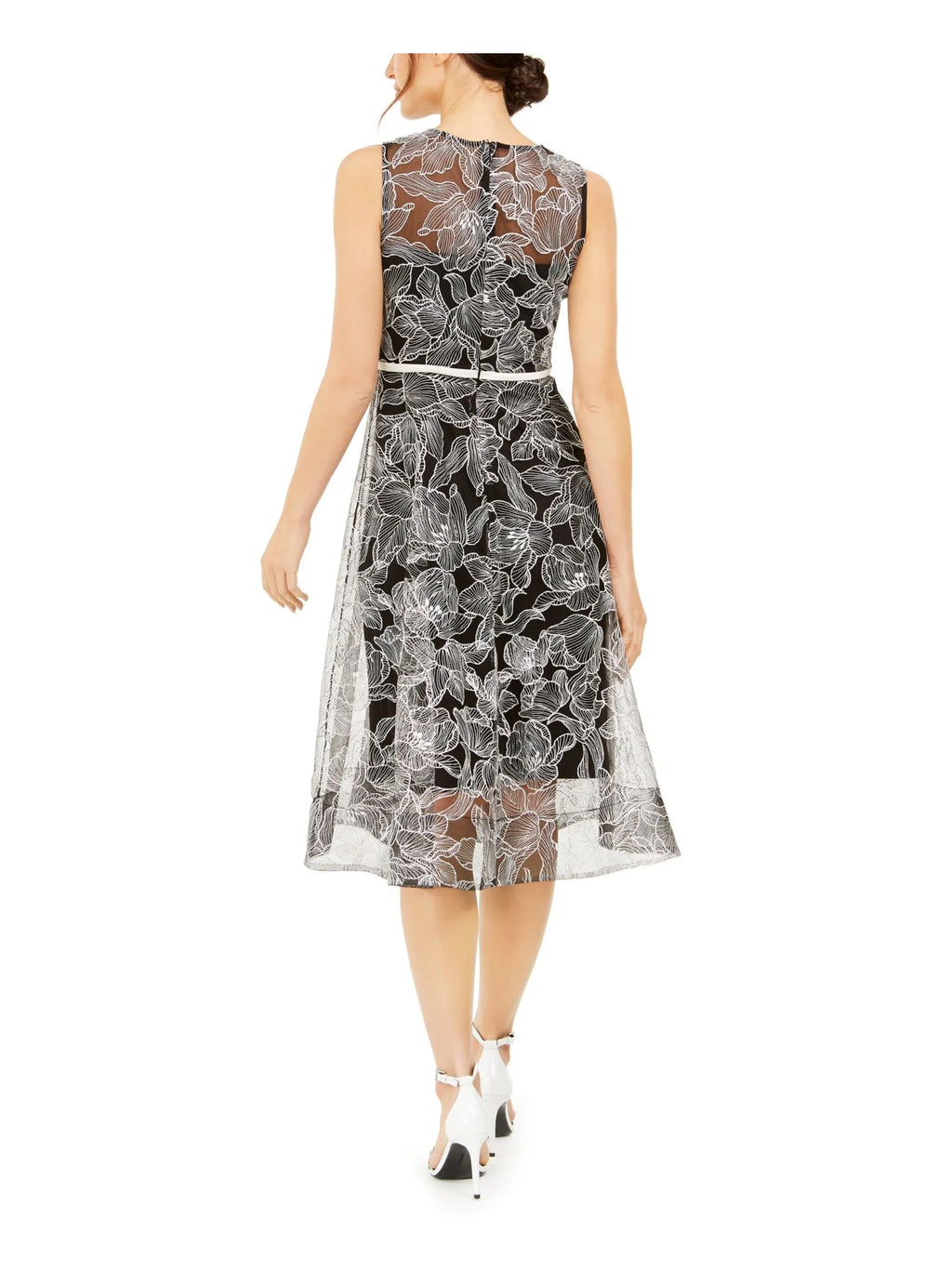 Embroidered Sheer Midi Dress G511206