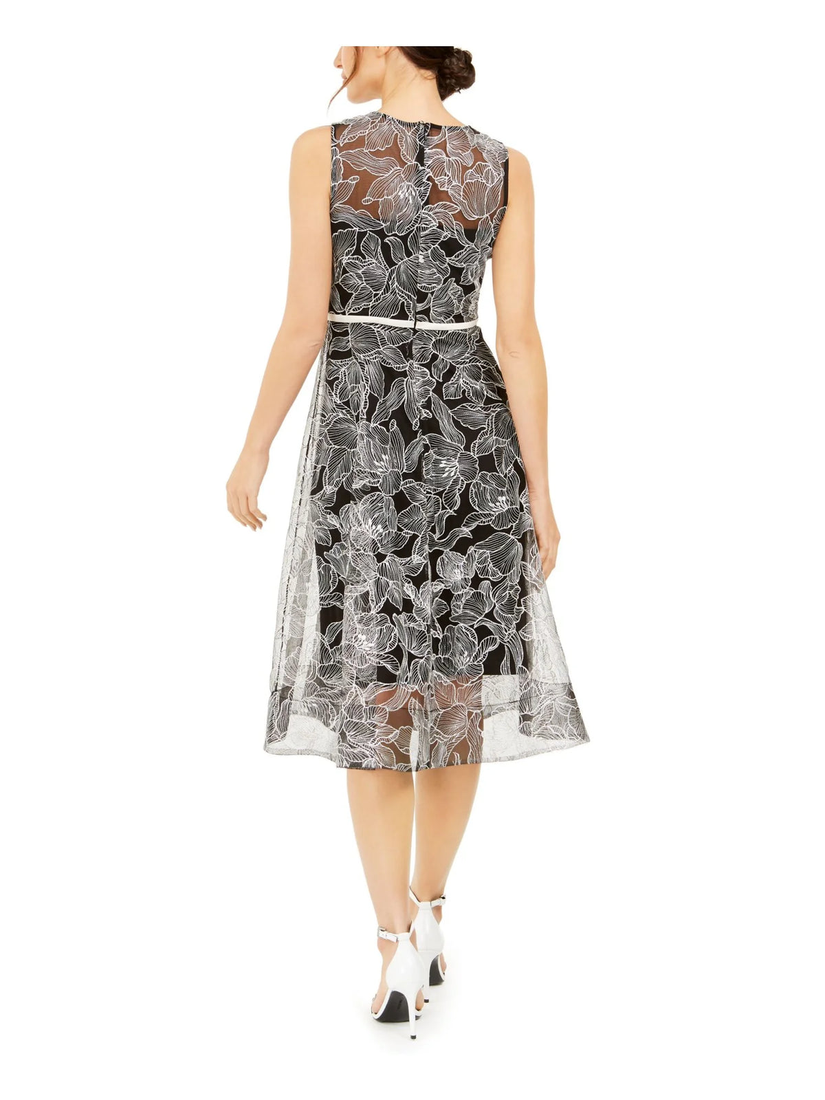 Embroidered Sheer Midi Dress G511206