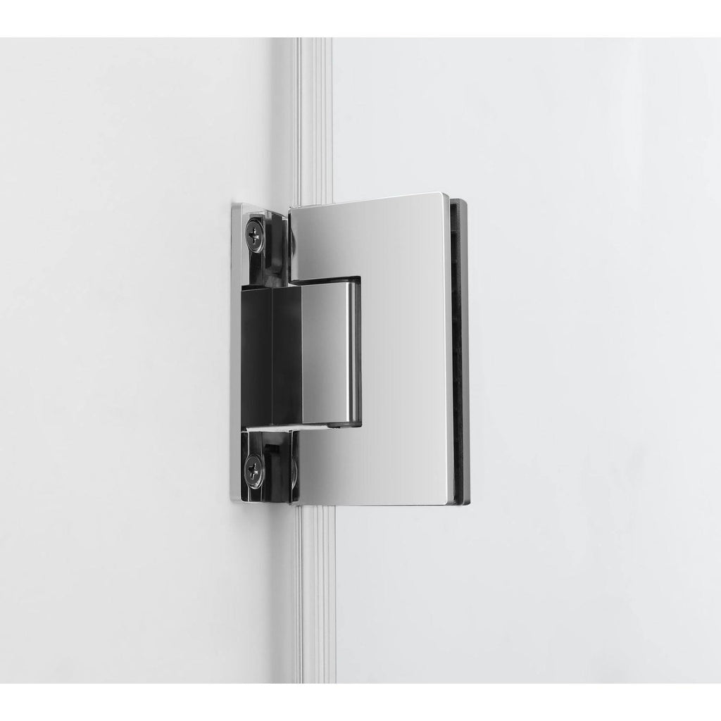 72x22 High x 35x22 Wide Frameless Shower Door Stainless Steel J61775