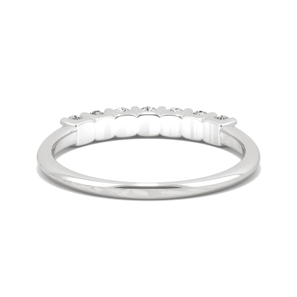 14K White Gold Moissanite Seven Stone Anniversary Band 0.42 DEW Q679128