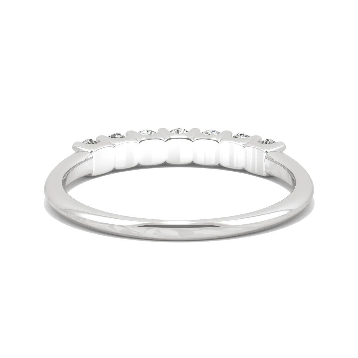 14K White Gold Moissanite Seven Stone Anniversary Band 0.42 DEW Q679128