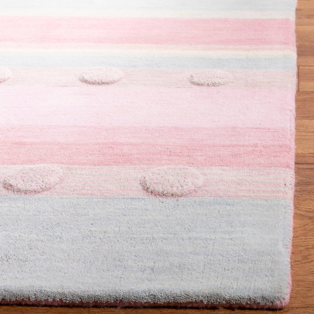 Light Blue / Pink Square Kids Rug T294977