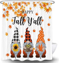 Fall Gnomes Fabric Shower Curtain Set with Hooks 72X72" T440640