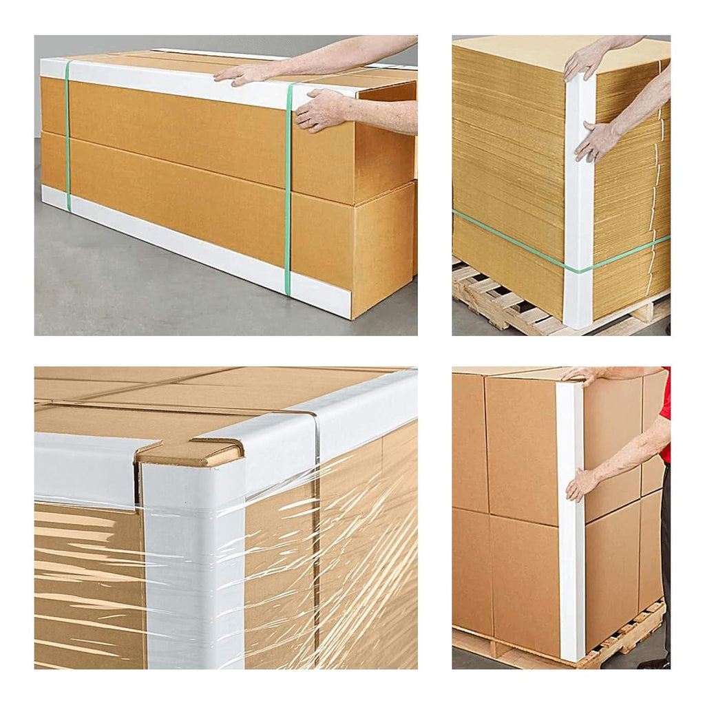 Cardboard Edge Protector 2” X 2” X 36”, Pack of 100 – White Kraft Corner Protectors for Shipping – Pallet Edge Protector S4819