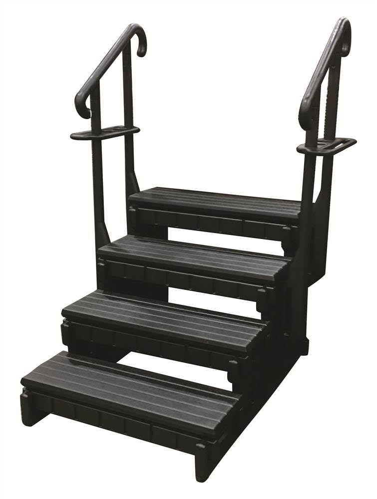 Black 4 Tread Spa Steps B5263