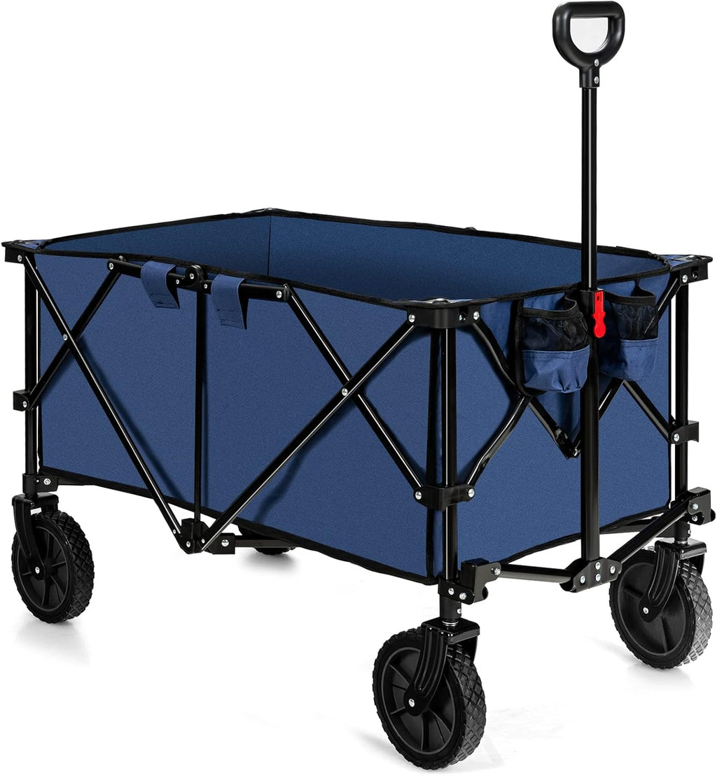 Grey Collapsible Folding Utility Wagon Cart with Cover Bag B145528