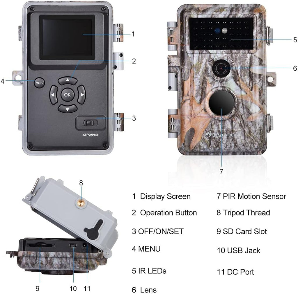 4-Pack 24MP 2304x1296P MP4 Video Trail Cameras J588