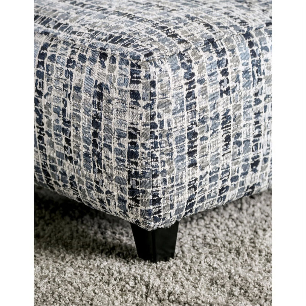 Bluish Gray Fabric 3-Piece Sofa Set with Ottoman W859