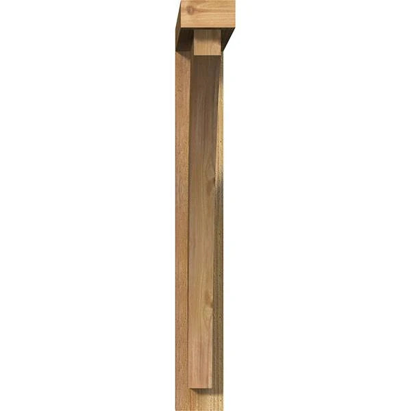 4x22W x 28x22D x 32x22H Rough Sawn Bracket with Offset Brace, Western Red Cedar S110