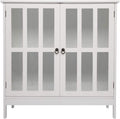 White Double Door Side Cabinet with Storage Drawer U16706