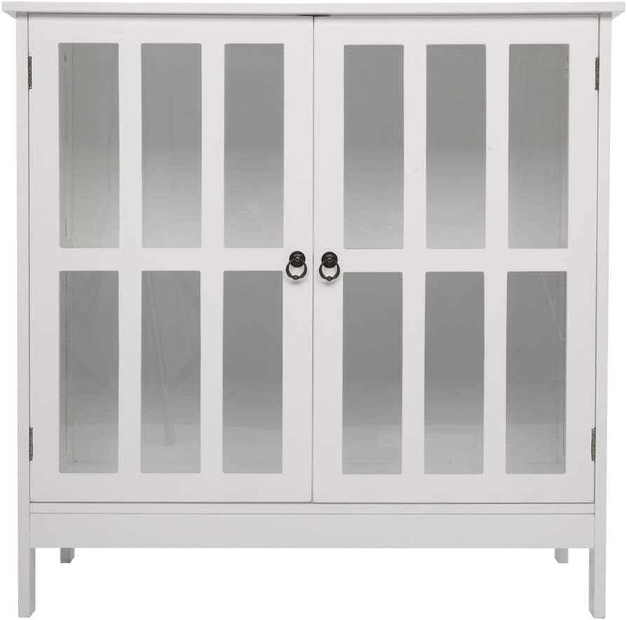 White Double Door Side Cabinet with Storage Drawer U16706