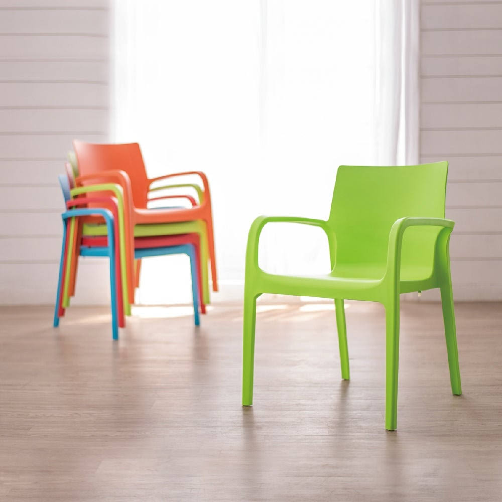 Green Stackable Dining Armchair, Set of 2 X486