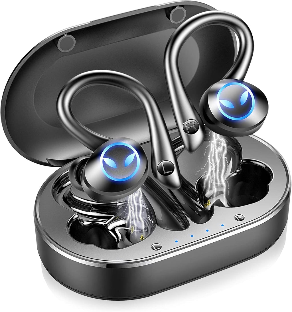 Wireless Bluetooth 5.1 Earbuds with Earhooks, Noise Cancelling Microphone, IP7 Waterproof Headset Q71611