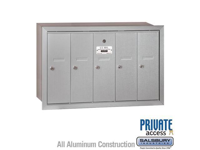 Bronze-Vertical Recessed Mounted Mailbox with 5 Doors P55915
