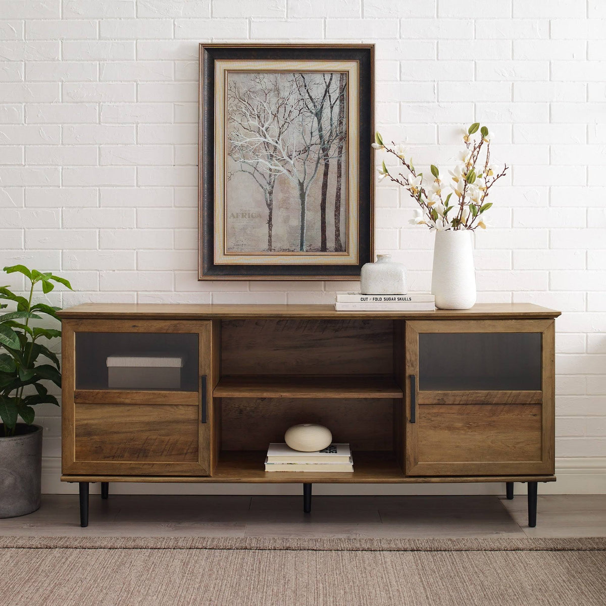 Reclaimed Barnwood 2-Door TV Console C7971