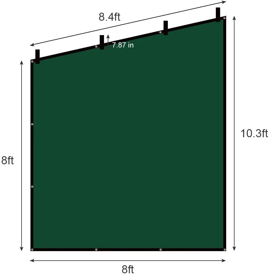 RV Awning Privacy Screen Shade Panel Kit, Dark Green S23148