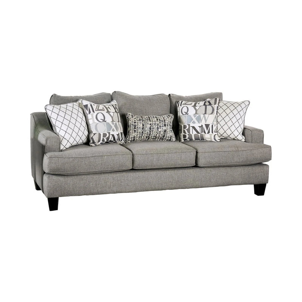Bluish Gray Fabric 3-Piece Sofa Set with Ottoman W859