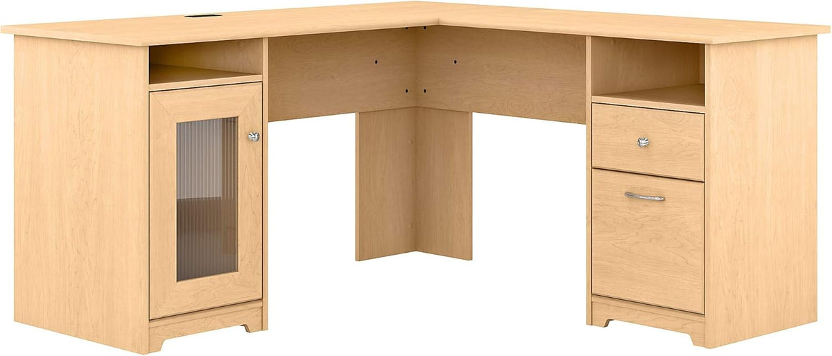 Heather Gray L Shaped Computer Desk T42305