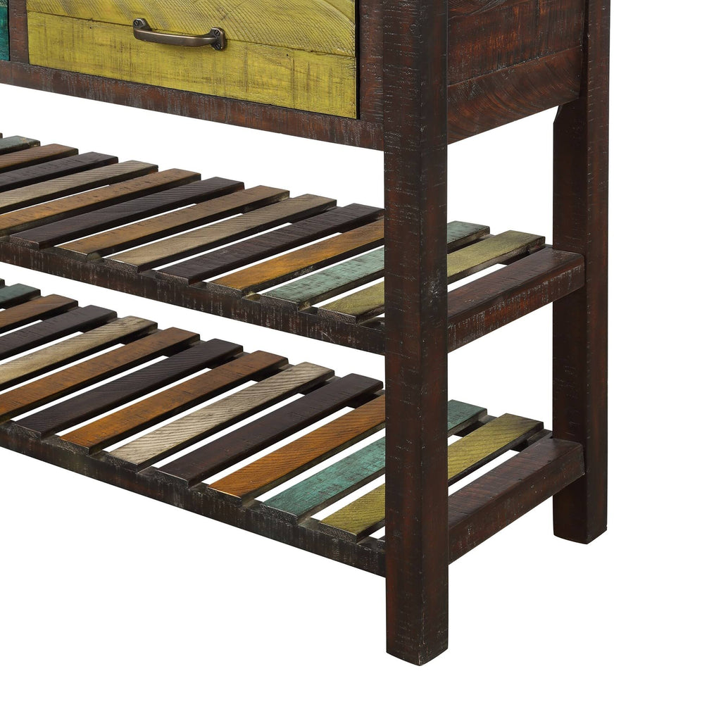 Console Table with Drawers and 2 Tiers Shelves P367371