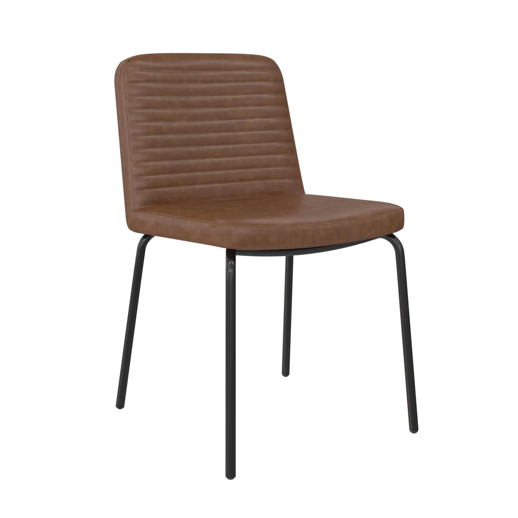 Camel Faux Leather Dining Chair, Set of 2 R82003