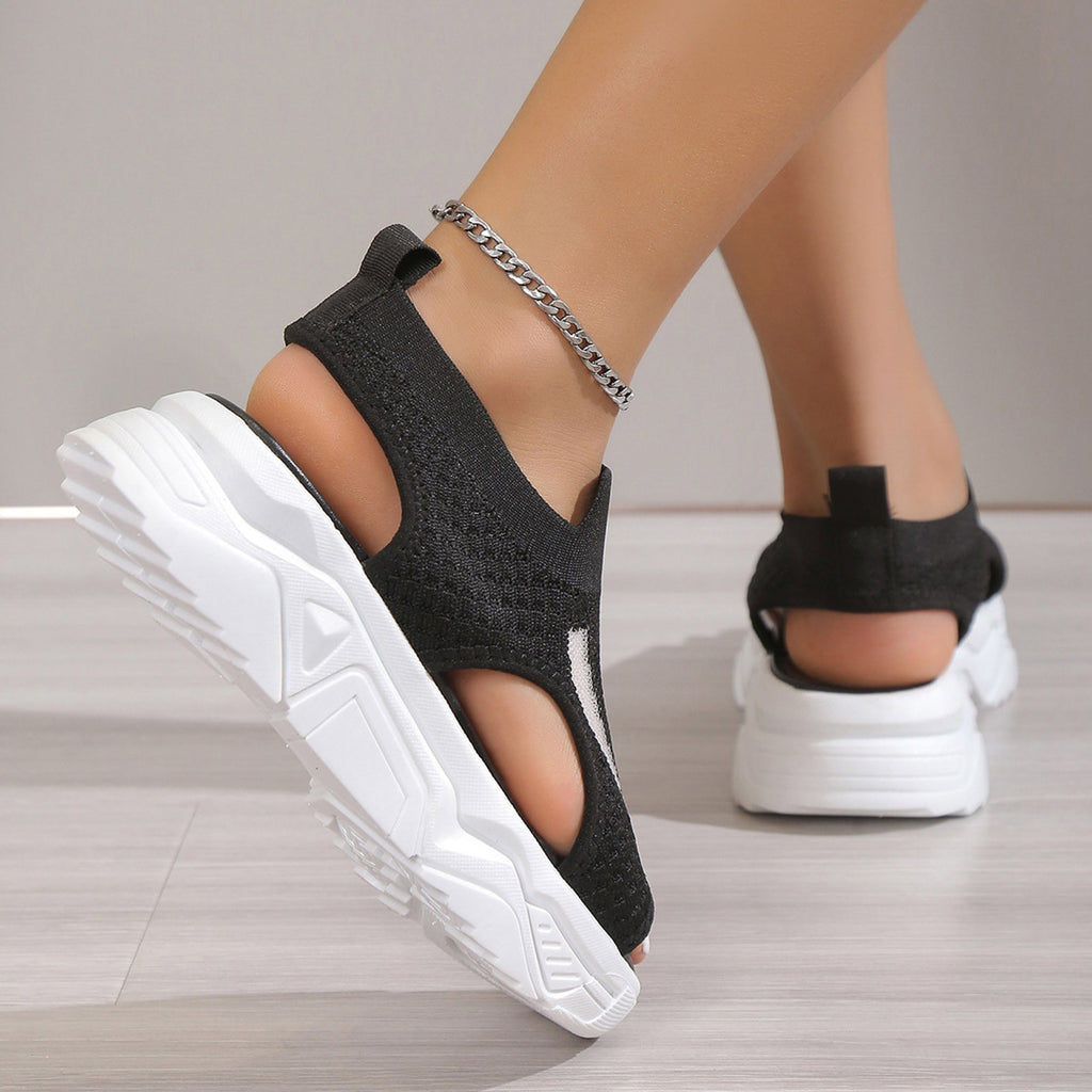 Thick Sole Wedge Fish Mouth Sandals Y315927