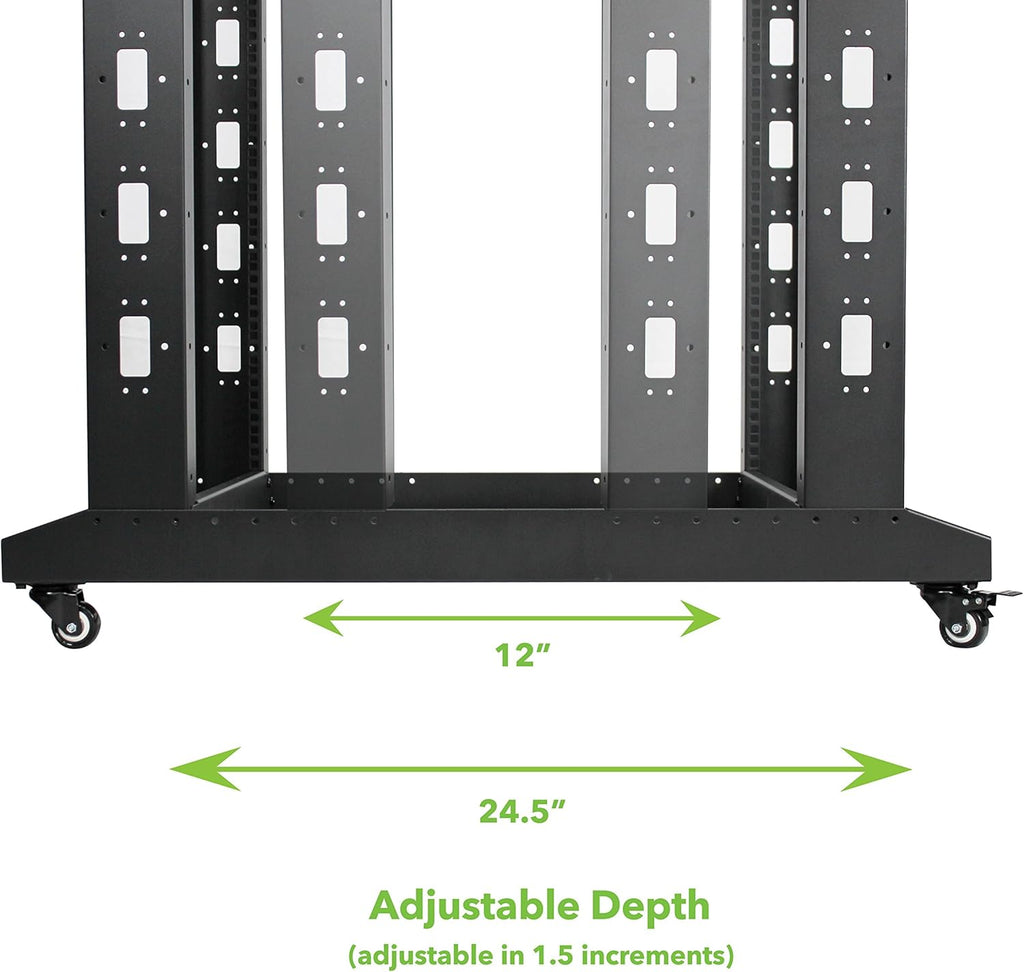 42U 4-Post Open Frame Server Rack Black C14143