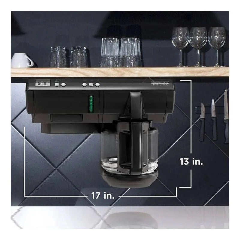 White 12 Cup Programmable Under Cabinet Coffee Maker U642955