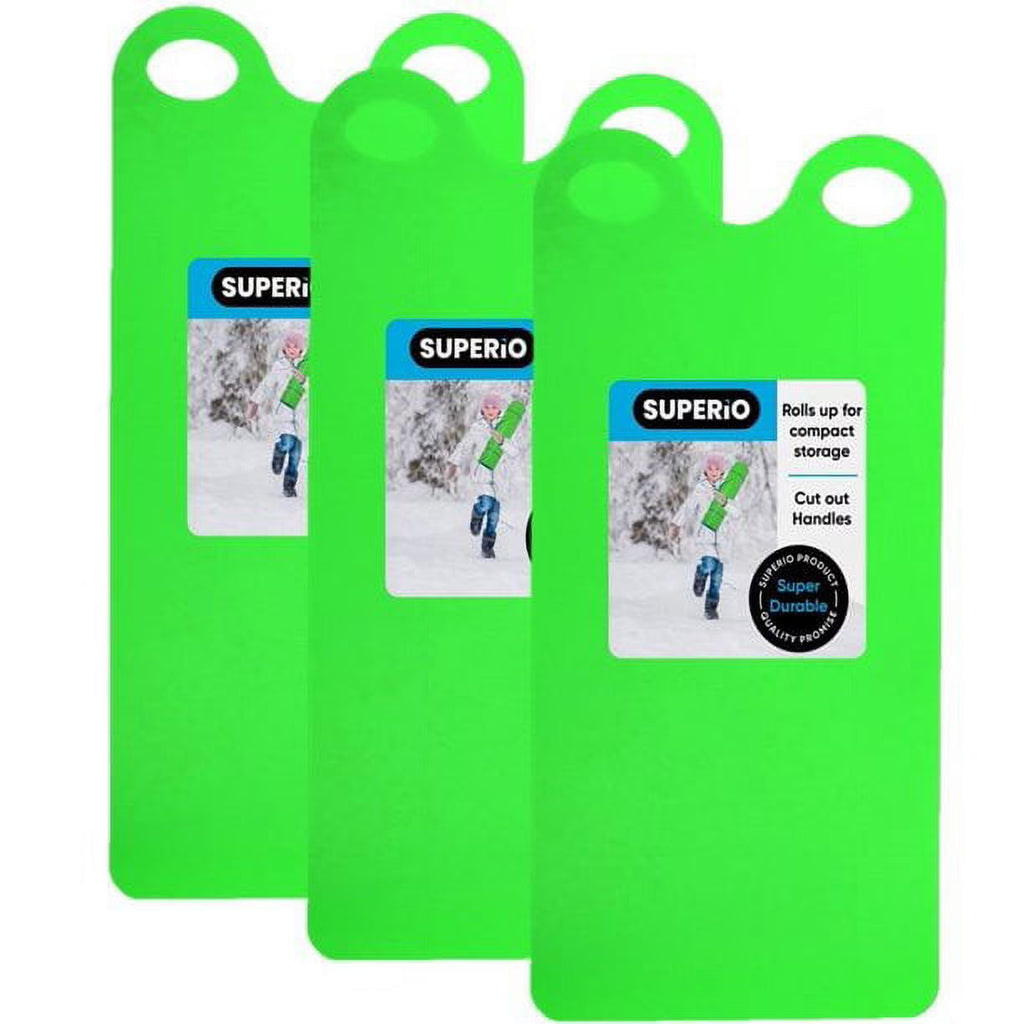 3 Pack Green Kids Snow Sled C368