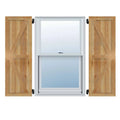 Rough Sawn Western Red Cedar Framed Board-n-Batten Shutters with Z-Bar U986106
