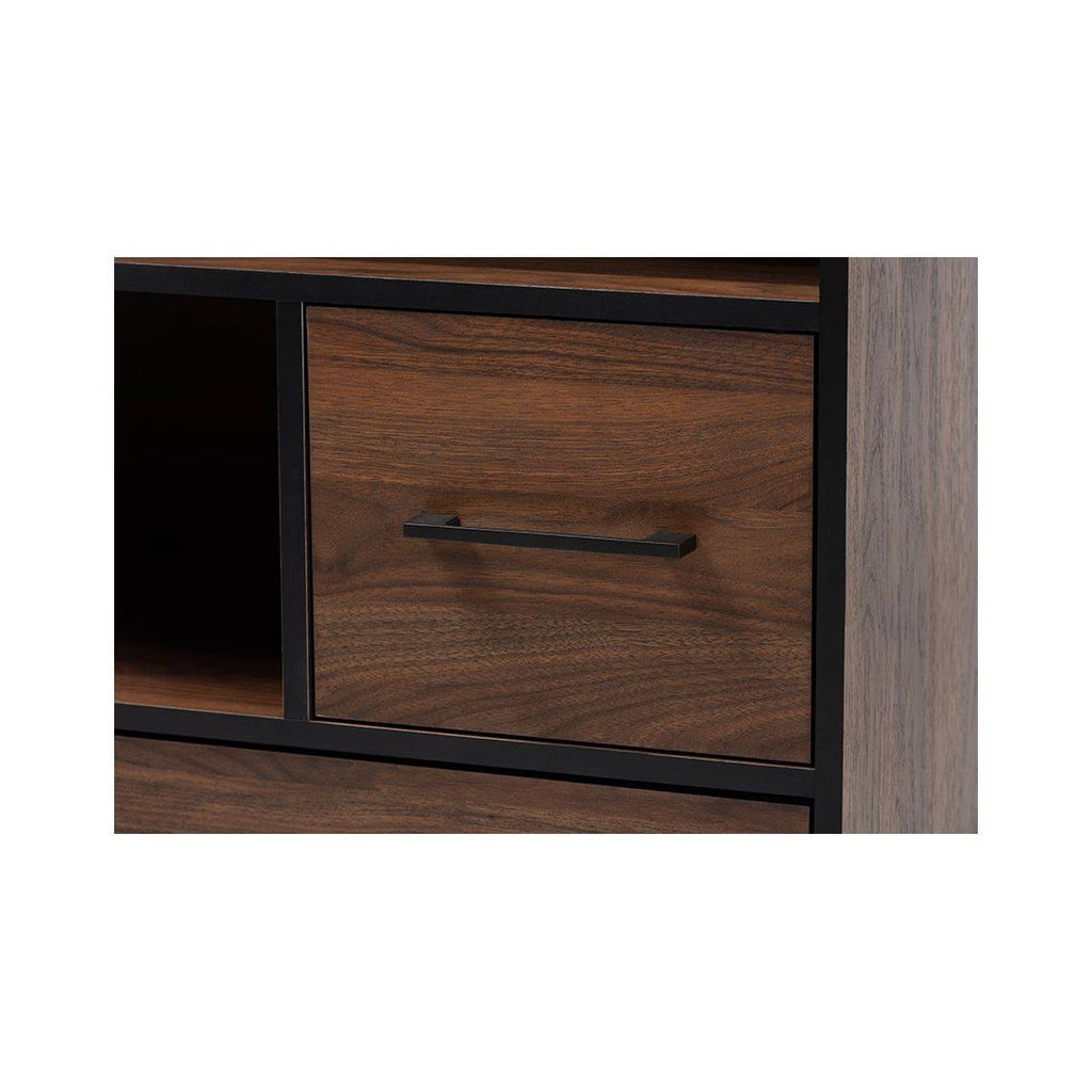 Walnut Brown 1-Drawer Wood Bookcase U206