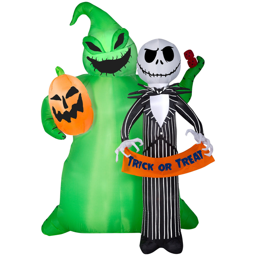 6.5 ft Tall Inflatable Jack Skellington Scene L414