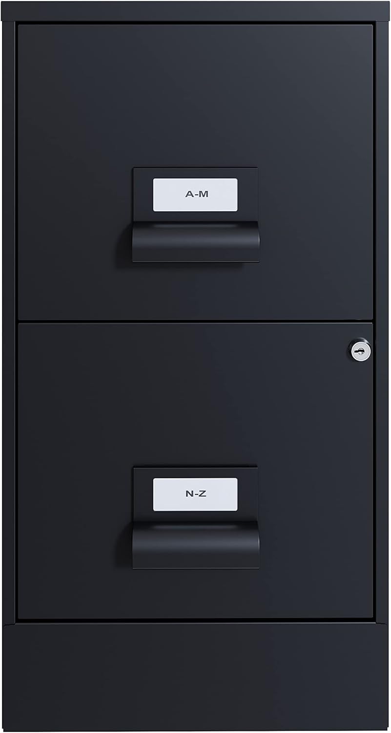 18 Deep 2 Drawer Black File Cabinet S5484