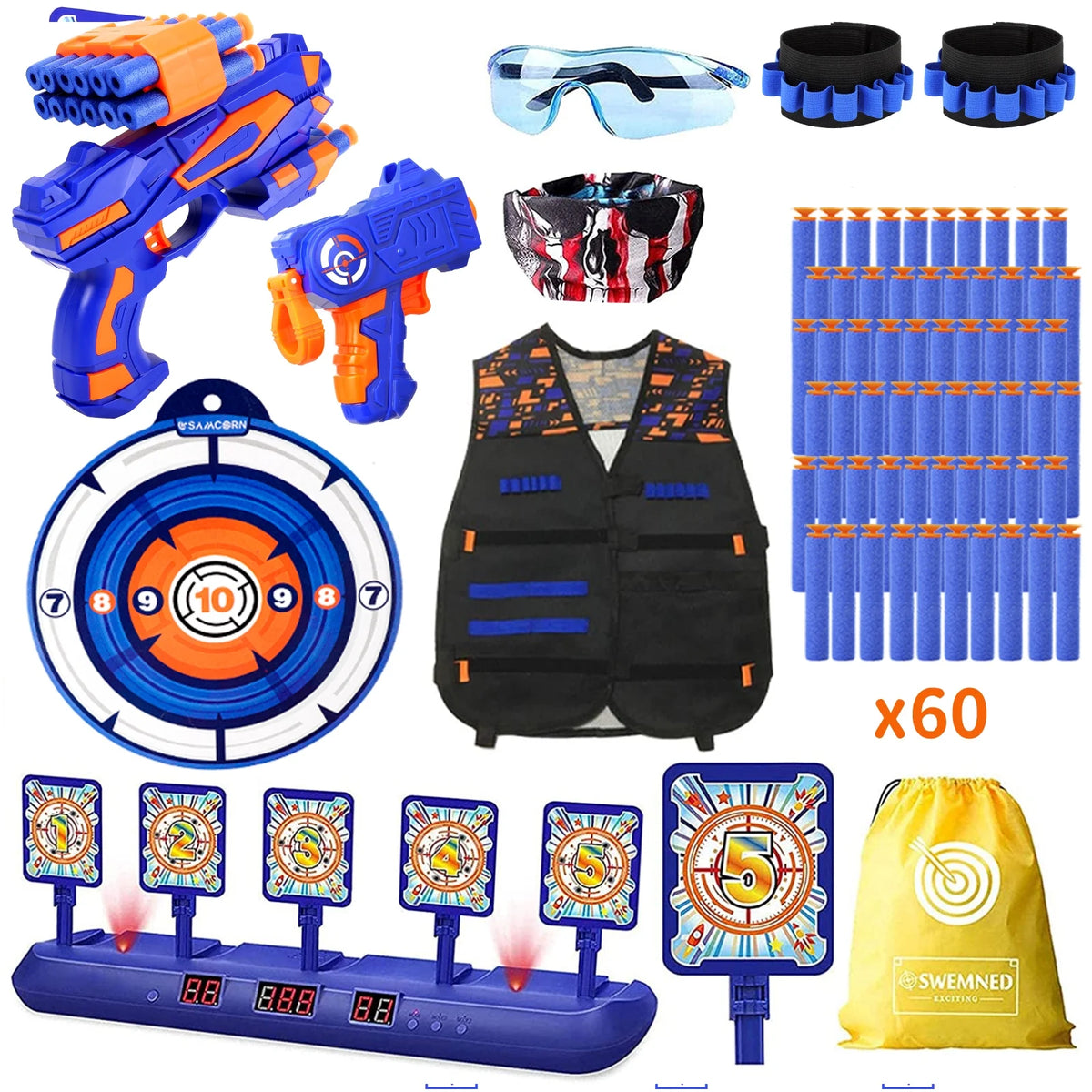 Electronic Shooting Target with 60 Foam Darts D1028
