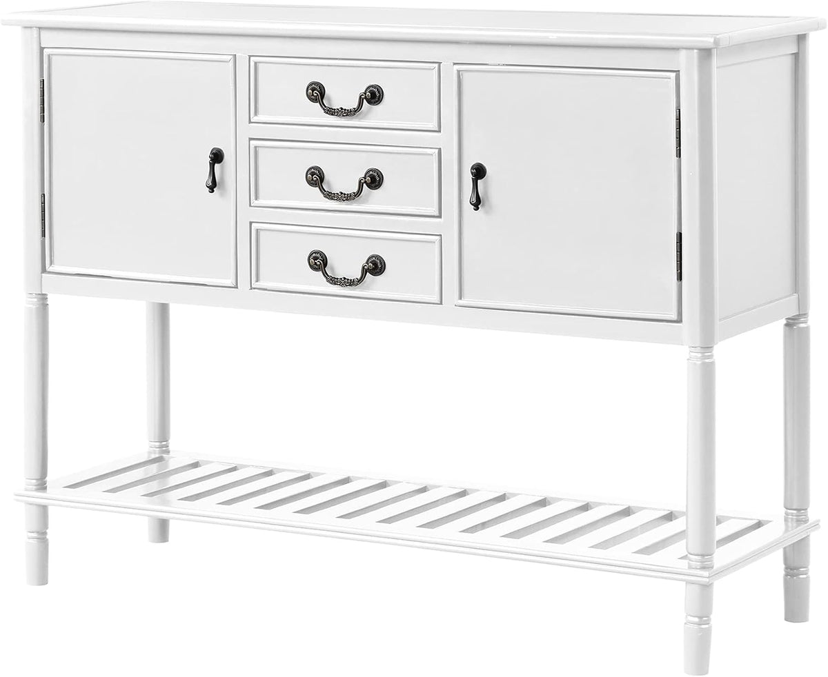 Solid Wood Console Table with 3 Drawers 2 Cabinet 1 Shelf M571