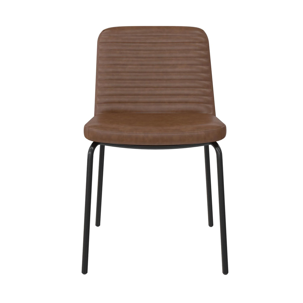 Camel Faux Leather Dining Chair, Set of 2 R82003