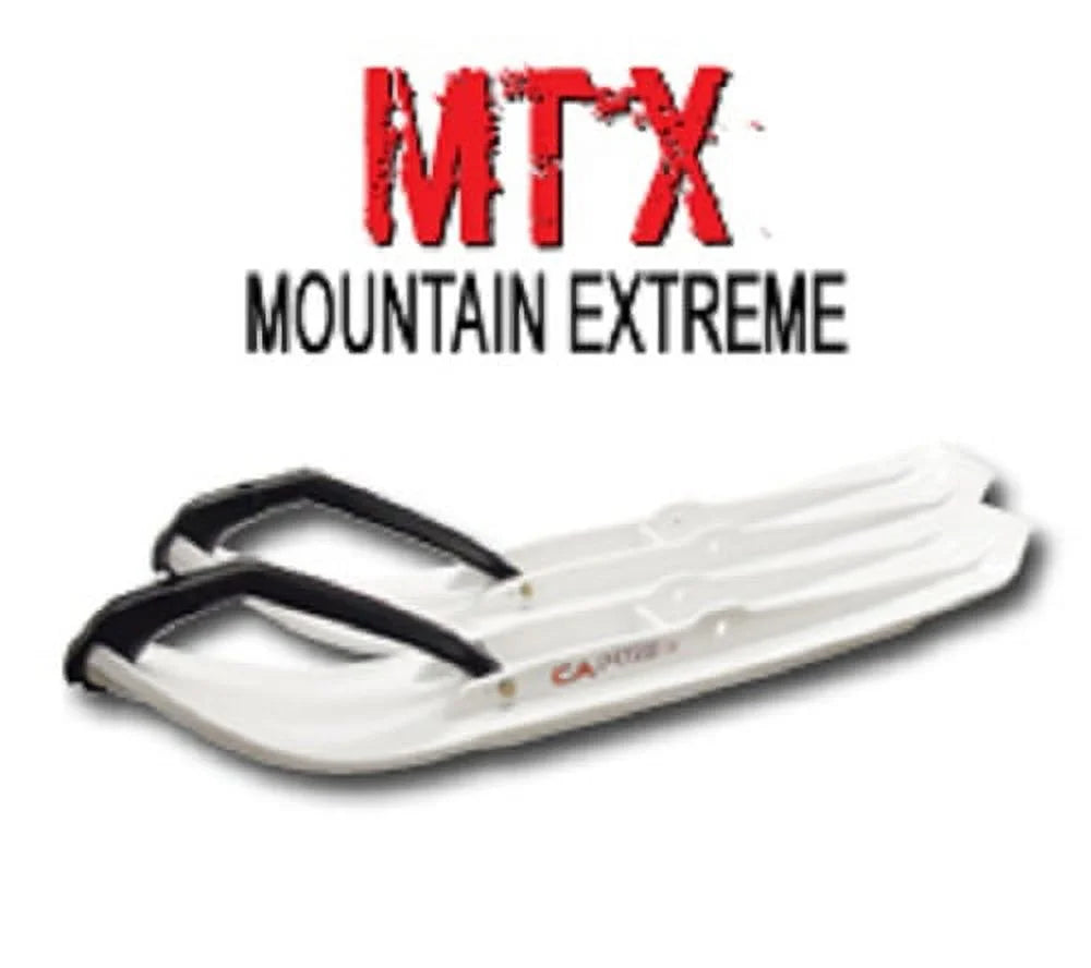 White 8" Snowmobile Skis with Black Loops I214293