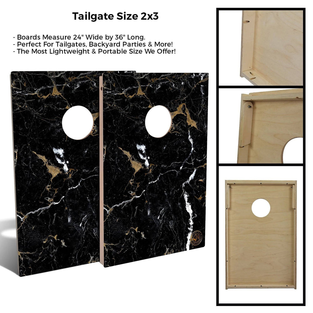Black Marble Cornhole Set 2x3 Boards B138700