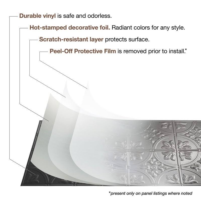 Polished Copper Glue Up Ceiling Tile 5 Pack U341239
