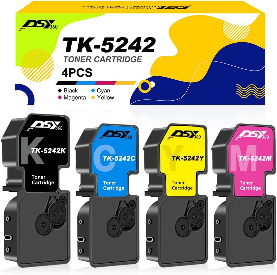 Compatible TK5242 Toner Cartridge 4 Pack (Black Cyan Yellow Magenta) P280211
