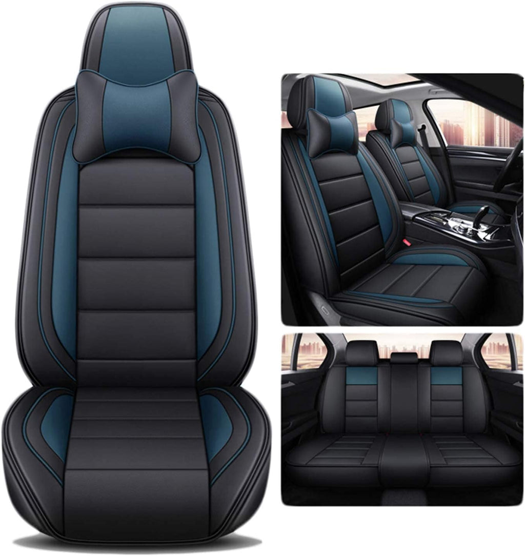 Black Coffee Leatherette Car Seat Cover Full Set P1467