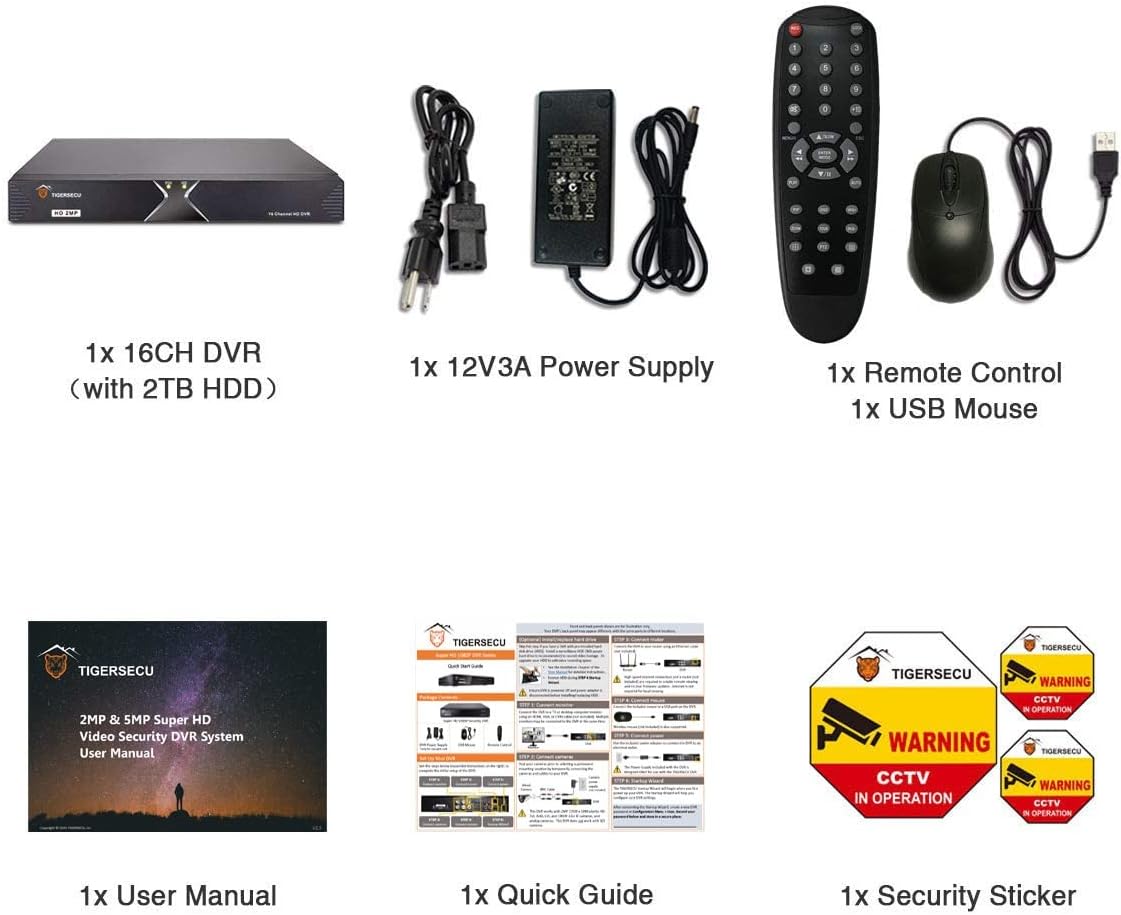 16-Channel Hybrid 4-in-1 DVR Security Recorder with 2TB Hard Drive Q511