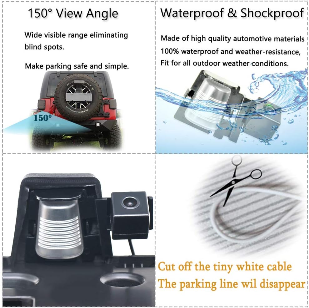 Rear License Plate Holder Frame Bracket & Backup Rear View Reverse Camera D1139
