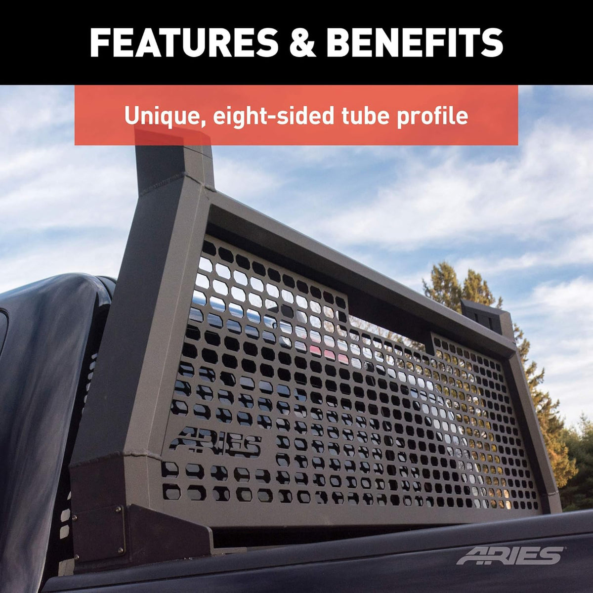 Black Aluminum Truck Headache Rack Cab Protector D156727