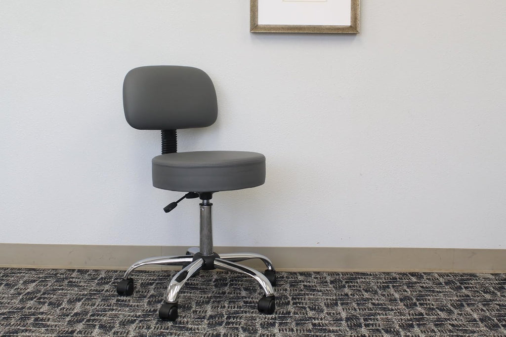 Grey Adjustable Drafting Stool with Back U401