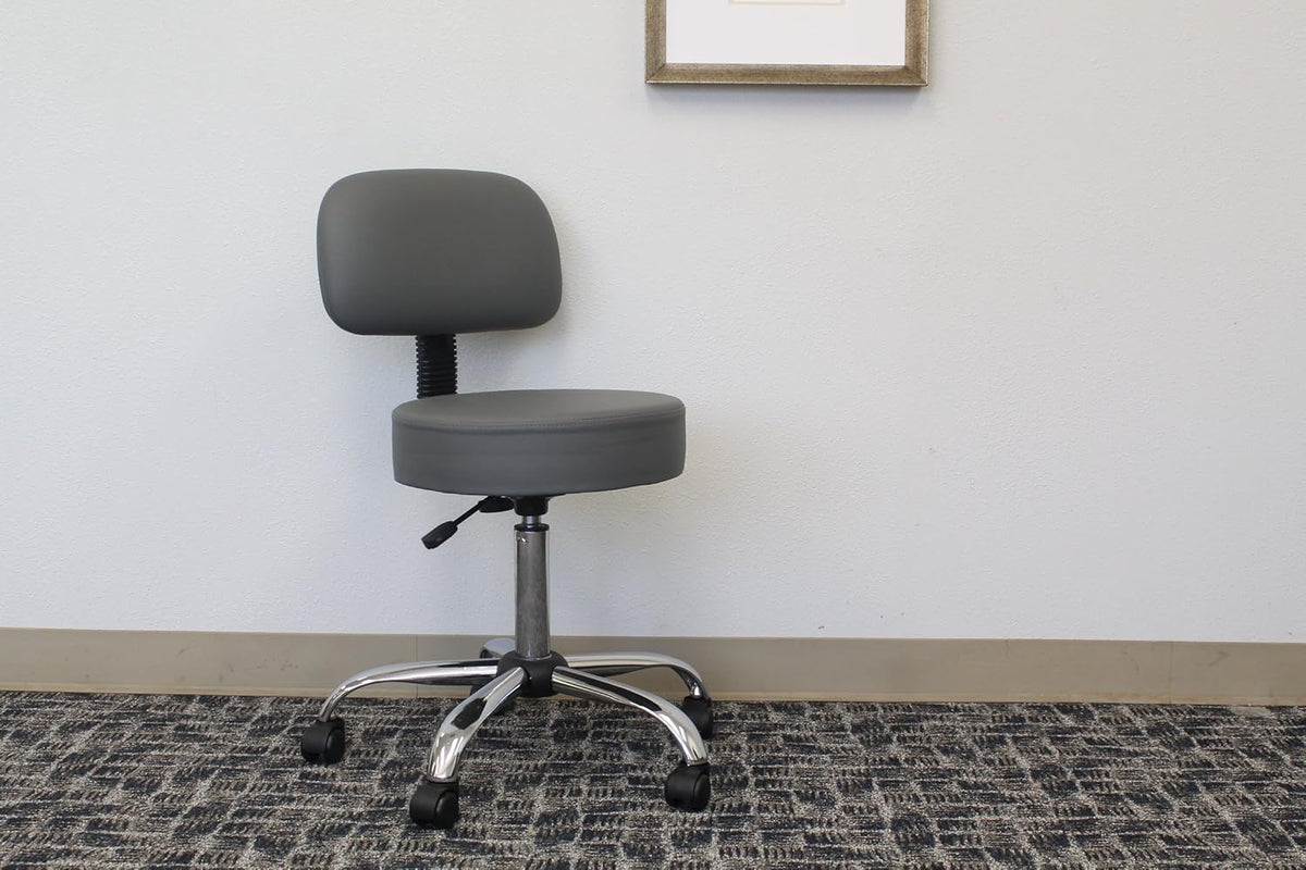 Grey Adjustable Drafting Stool with Back U401