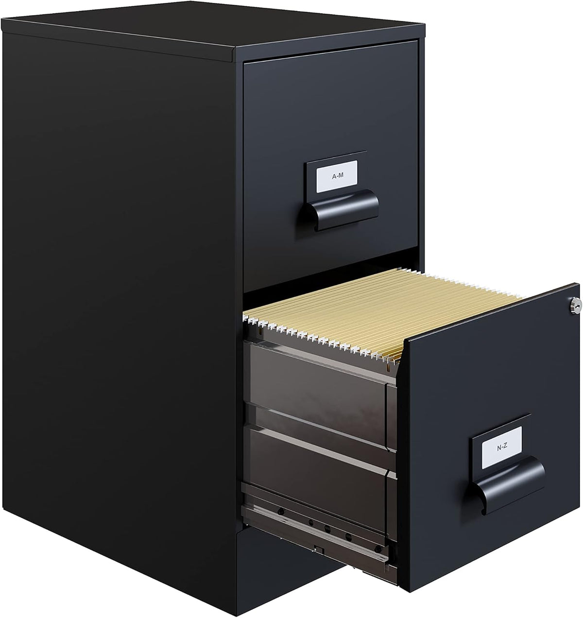 18 Deep 2 Drawer Black File Cabinet S5484