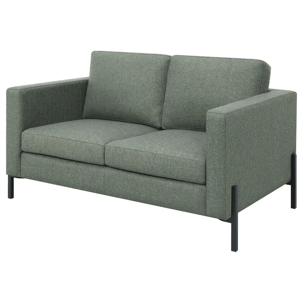 Sage Upholstered Fabric Loveseat with Track Arms S440