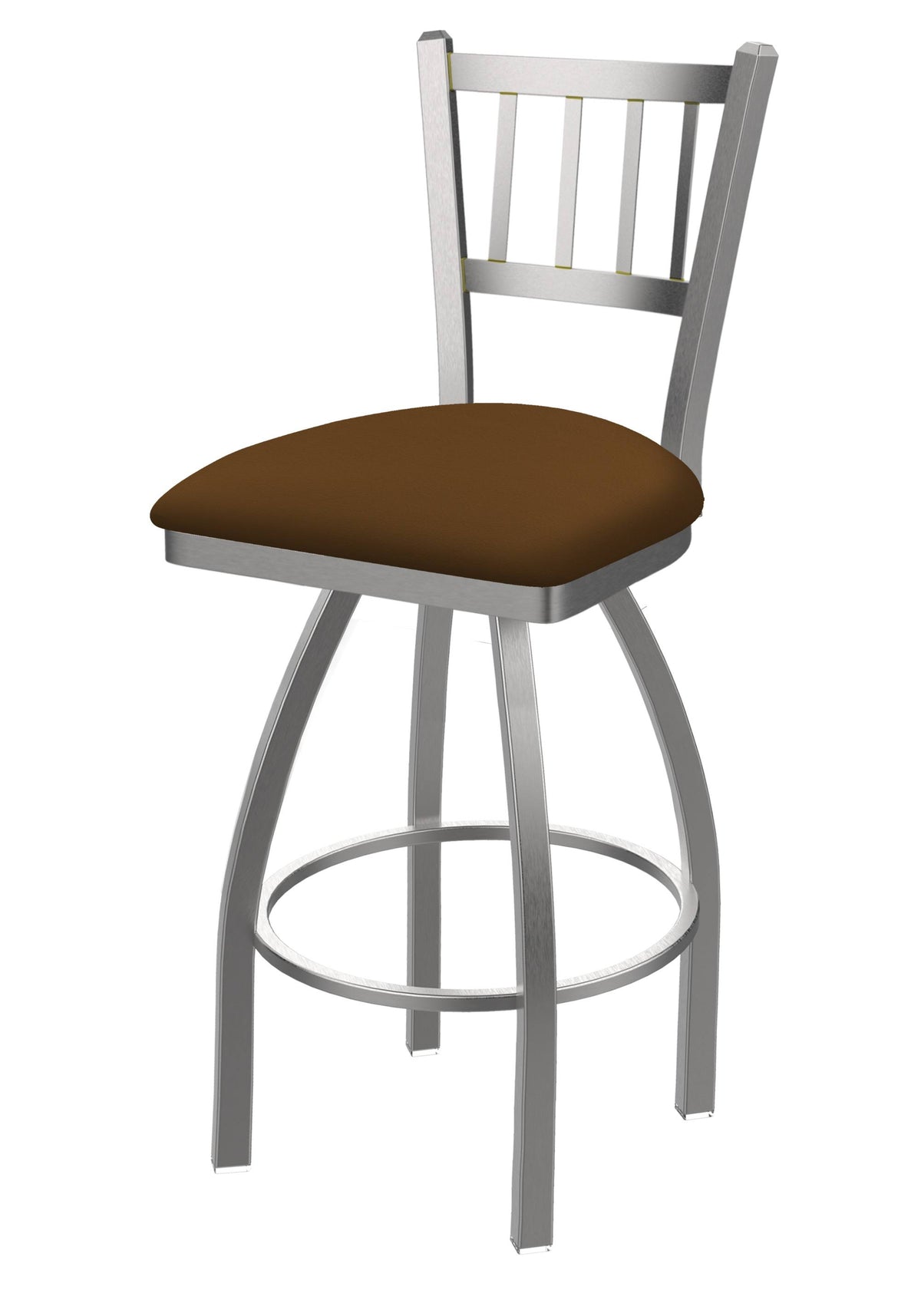 30x22 Stainless Swivel Stool with Beechwood Seat E335