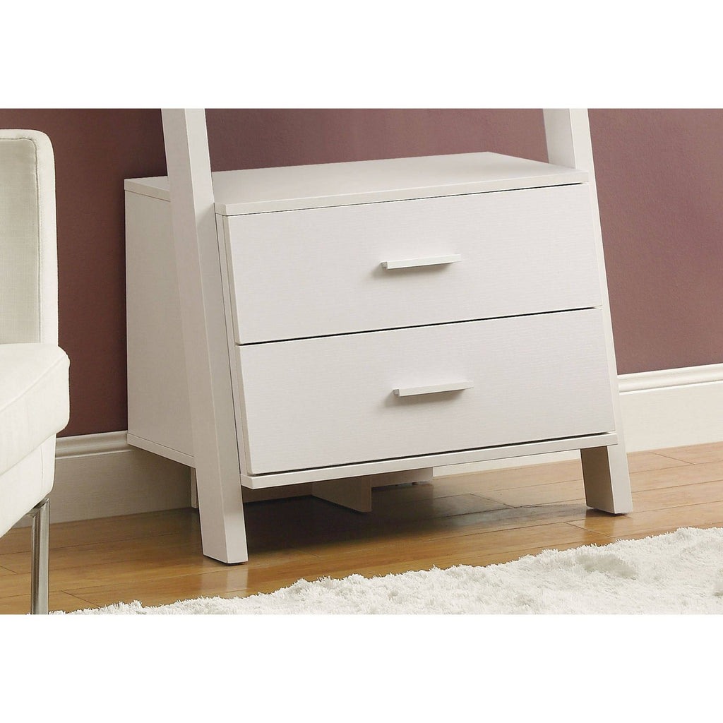 White Rectangular Ladder Bookcase L939